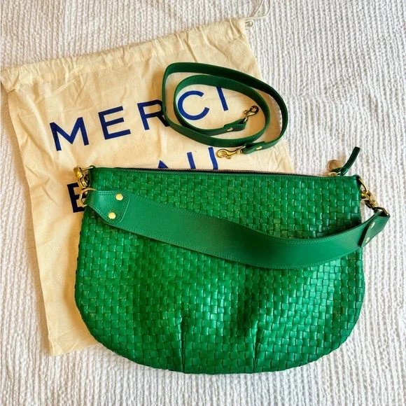 Clare V Grass Green Woven Moyen Bag - Picture 2 of 5